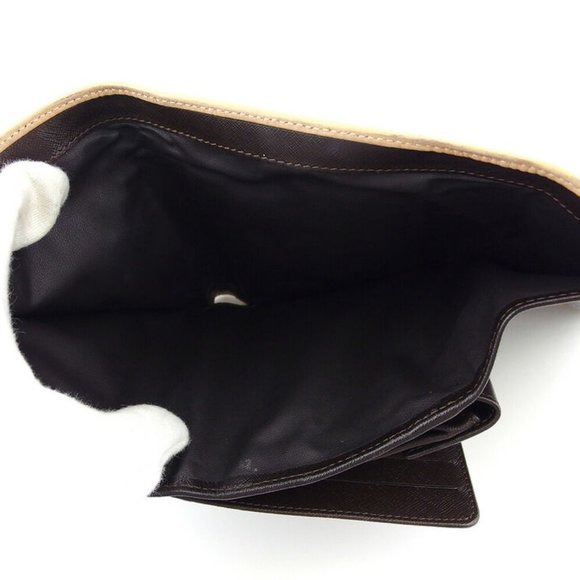 CELINE tri-fold wallet macadam beige PVC �~ leather Authentic  used - Picture 7 of 8